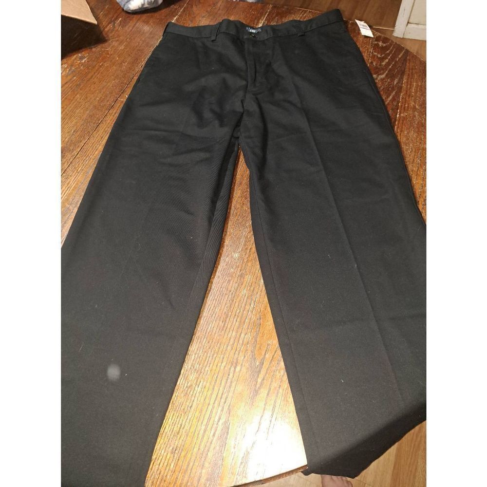 New 38x34 IZOD Blue Cotton Flat Front Pleat Leg Metrix Fit Classic Leg Pants NWT